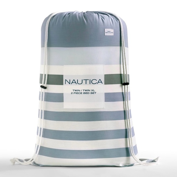 Nautica Lansier Cotton Grey Duvet Cover Set QUEEN - Picture 7 of 11